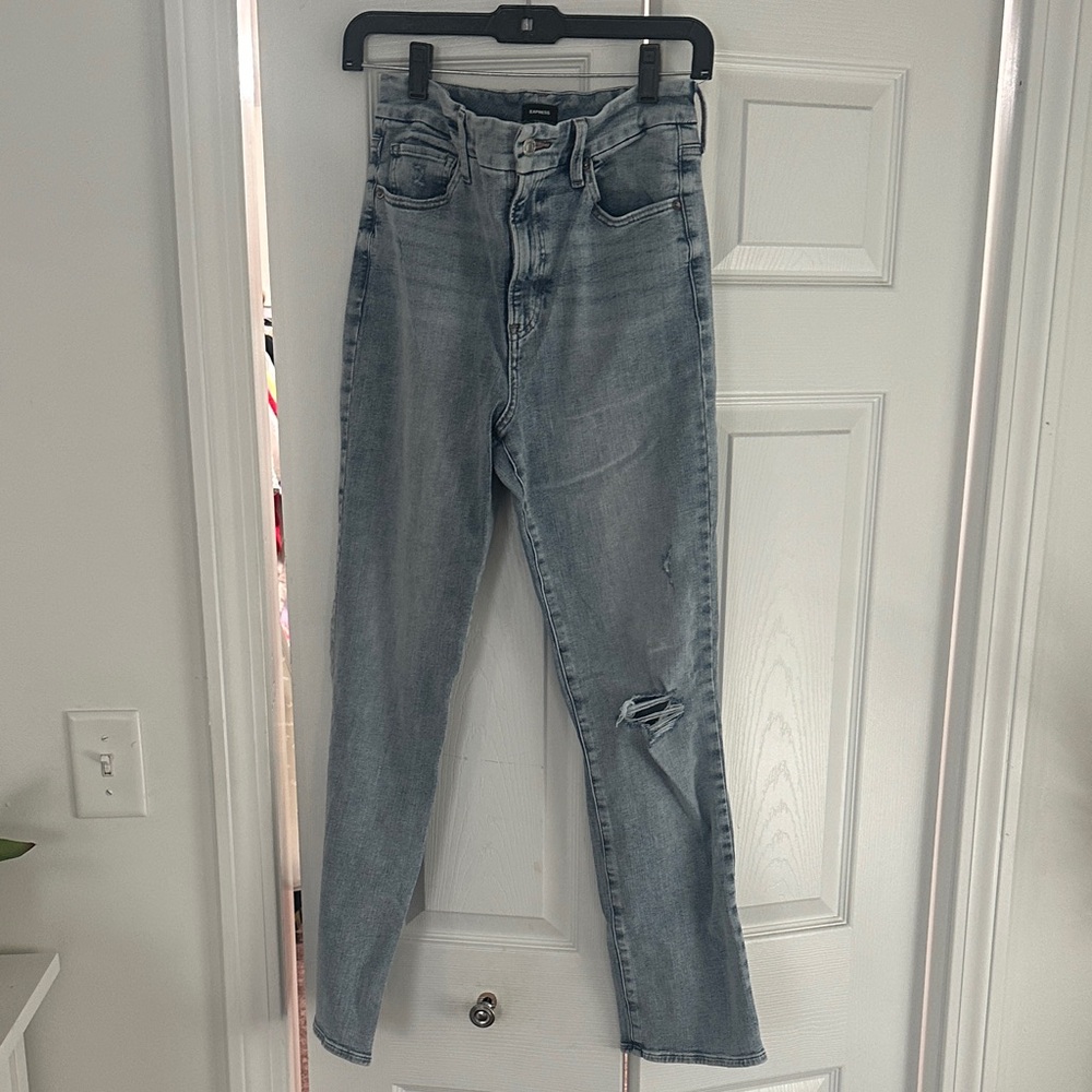 Express High Rise Light Blue Jeans
